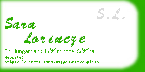 sara lorincze business card